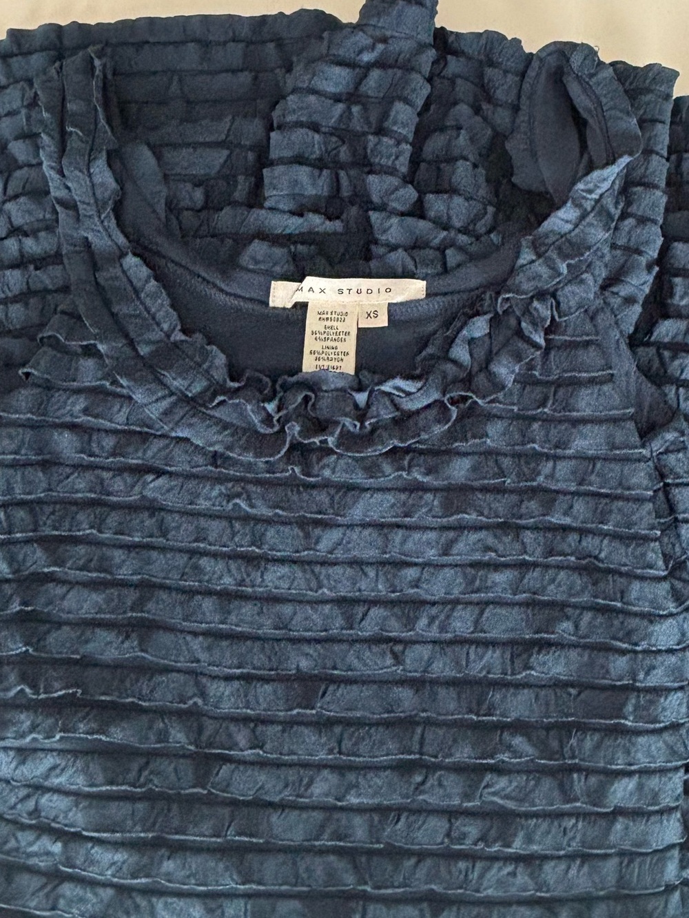 Max Studio Navy Ruffle Tiered Mini Dress - Picture 5 of 6